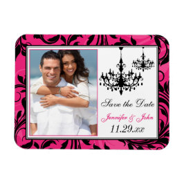 Roze zwarte witte luchters besparen de Magnet Date Magneet