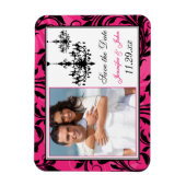 Roze zwarte witte luchters besparen de Magnet Date Magneet (Verticaal)