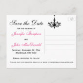 Roze zwarte witte luchters Sla de Kaart Datum op (Achterkant)