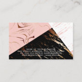Roze zwarte witte marmer | Monogram Visitekaartje (Achterkant)