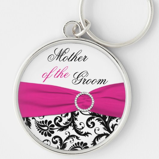 Roze, zwarte, witte moeder van de Groom Sleutelhan Sleutelhanger (Voorkant)