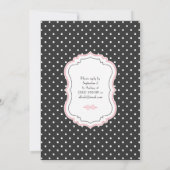 Roze zwarte witte poka Dots communiqué Kaart (Achterkant)