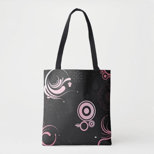 Roze-zwarte-witte schoenen tote bag (Voorkant)