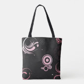 Roze-zwarte-witte schoenen tote bag (Achterkant)