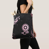 Roze-zwarte-witte schoenen tote bag (Dichtbij)
