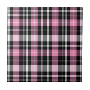 Roze zwarte witte speldenroze tegeltje