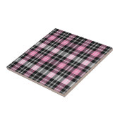 Roze zwarte witte speldenroze tegeltje (Zijkant)