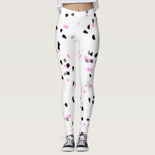 Roze zwarte witte spots leggings
