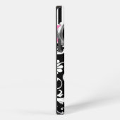 Roze, zwarte, witte stripper Damask iPad-luchttas iPhone Hoesje (Rechterkant)