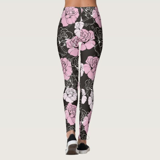 Roze zwarte witte ventilatorLeggings Leggings (Achterkant)