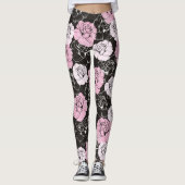Roze zwarte witte ventilatorLeggings Leggings (Voorkant)