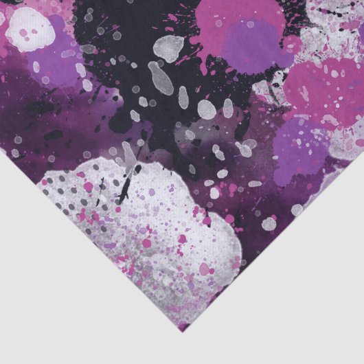 Roze zwarte witte verfplaat Abstracte ontkoppeling Tissuepapier (Detail)