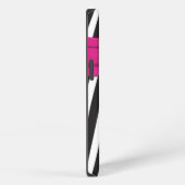 Roze, zwarte, witte Zebra stripper iPad-luchttas iPhone Hoesje (Rechterkant)