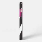 Roze, zwarte, witte Zebra stripper iPad-luchttas iPhone Hoesje (Linkerkant)