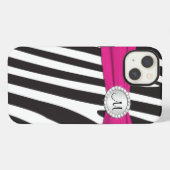 Roze, zwarte, witte Zebra stripper iPad-luchttas iPhone Hoesje (Achterkant horizontaal)