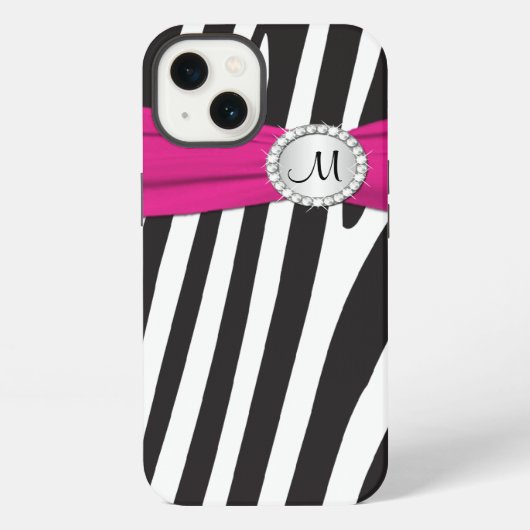 Roze, zwarte, witte Zebra stripper iPad-luchttas iPhone Hoesje (Achterkant)
