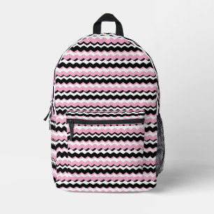Roze, Zwarte & Witte Zigzag Rugzak – Trend Mode