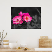 Roze zwarte witte zwart-witzwart-wit poster (Keuken)
