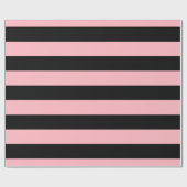 Roze zwarte XL Stripes Patroon V Cadeaupapier (Vlak)