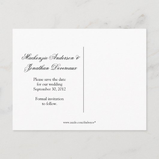 Roze zwarte Zebra Bewaar de datum Aankondigingskaart (Achterkant)