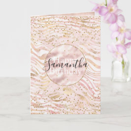 Roze zwarte zebra Print Glitz Kaart