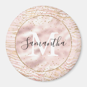 Roze zwarte zebra Print Glitz Magneet
