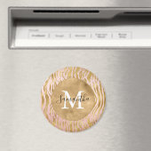 Roze zwarte zebra Print glitz Sparkle Magneet (Insitu (Vaatwasser))