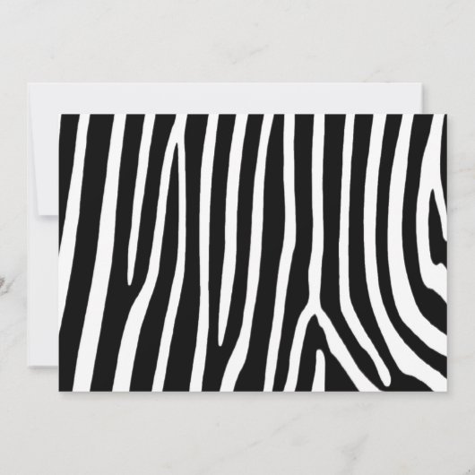 Roze zwarte zebra print uitnodiging (Achterkant)