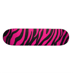 Roze zwarte Zebra streep voor meisjes Persoonlijk Skateboard