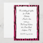 Roze Zwarte Zebra Strepen Kaart (Voorkant / Achterkant)