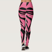 Roze & Zwarte Zebra Stripes Vrouwen Leggings (Achterkant)