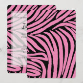 Roze Zwarte Zebra Verjaardag Kaart (Voorkant / Achterkant)