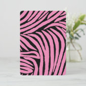 Roze Zwarte Zebra Verjaardag Kaart (Staand voorkant)