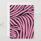 Roze Zwarte Zebra Verjaardag Kaart (Voorkant)