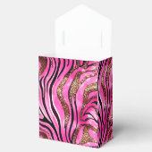 Roze & Zwarte Zebraprint Met Gouden Accenten Bedankdoosjes (Geopend)