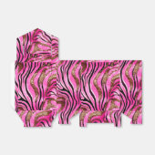 Roze & Zwarte Zebraprint Met Gouden Accenten Bedankdoosjes (Uitgevouwen)