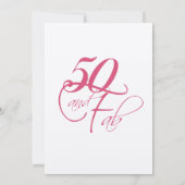 Roze zwarte zilver 50e verjaardag kaart (Achterkant)