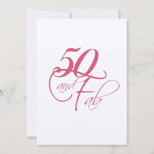 Roze zwarte zilver 50e verjaardag kaart (Achterkant)