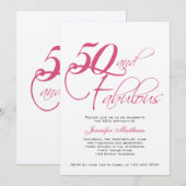 Roze zwarte zilver 50e verjaardag kaart (Voorkant / Achterkant)