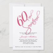 Roze zwarte zilver 60e verjaardag kaart (Voorkant)