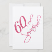 Roze zwarte zilver 60e verjaardag kaart (Achterkant)