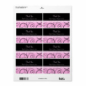 Roze zwarte zwembroeken Weddenschappen Etiket (Full Sheet)