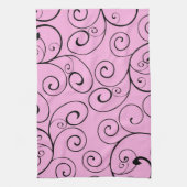 Roze zwarte zwemmen keukendoek theedoek (Verticaal)