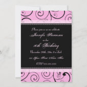 Roze zwarte zwemmers 16e verjaardag feestdagen kaart (Achterkant)