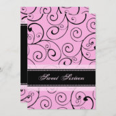 Roze zwarte zwemmers 16e verjaardag feestdagen kaart (Voorkant / Achterkant)