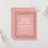 Roze zweefgetouwen Vrouwen 70ste verjaardag Kaart (Voorkant / Achterkant in situ)