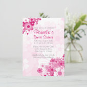 roze zweet 16 uitnodiging van de Birthday Party (Staand voorkant)