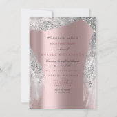 Roze zweet 16e Bridal Silver Grey Roos Sparkly Kaart (Voorkant)