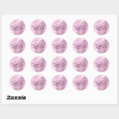 Roze zweet 16e Manuscript Heart Balloons Girly Ronde Sticker (Vel)