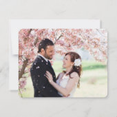 Roze zweet Heart & Butterflies Floral Chic Wedding Bedankkaart (Achterkant)